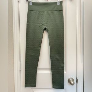 Green fleece leggings. Size L/XL